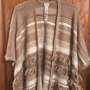 Chico’s ruana gold and cream one size fits all